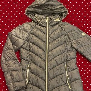 Women's Black and gold Hooded Jacket